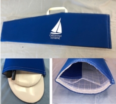 Sabot board bag. Sunbrella with 1/8" close cell foam protects the blades from damage. Protect your rudder and leeboard